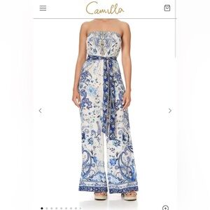 Camilla silk Tie Waist Strapless Jumpsuit Talking About A Revolution. Worn once